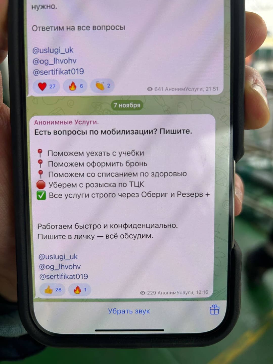 Evidence 1 for @sertifikat019 / Anonymous Services / Анонимные Услуги